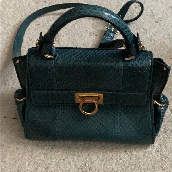 Salvatore Ferragamo Handbags - Salvatore Ferragamo Sofia Python Satchel
